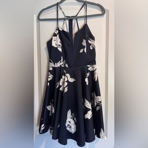 Floral Blue and White Dress